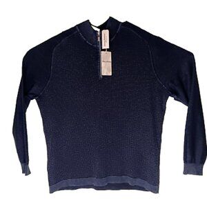 NWT Tommy Bahama Men's XL Island Tide Navy Blue Long Sleeve Half Zip Sweatshirt